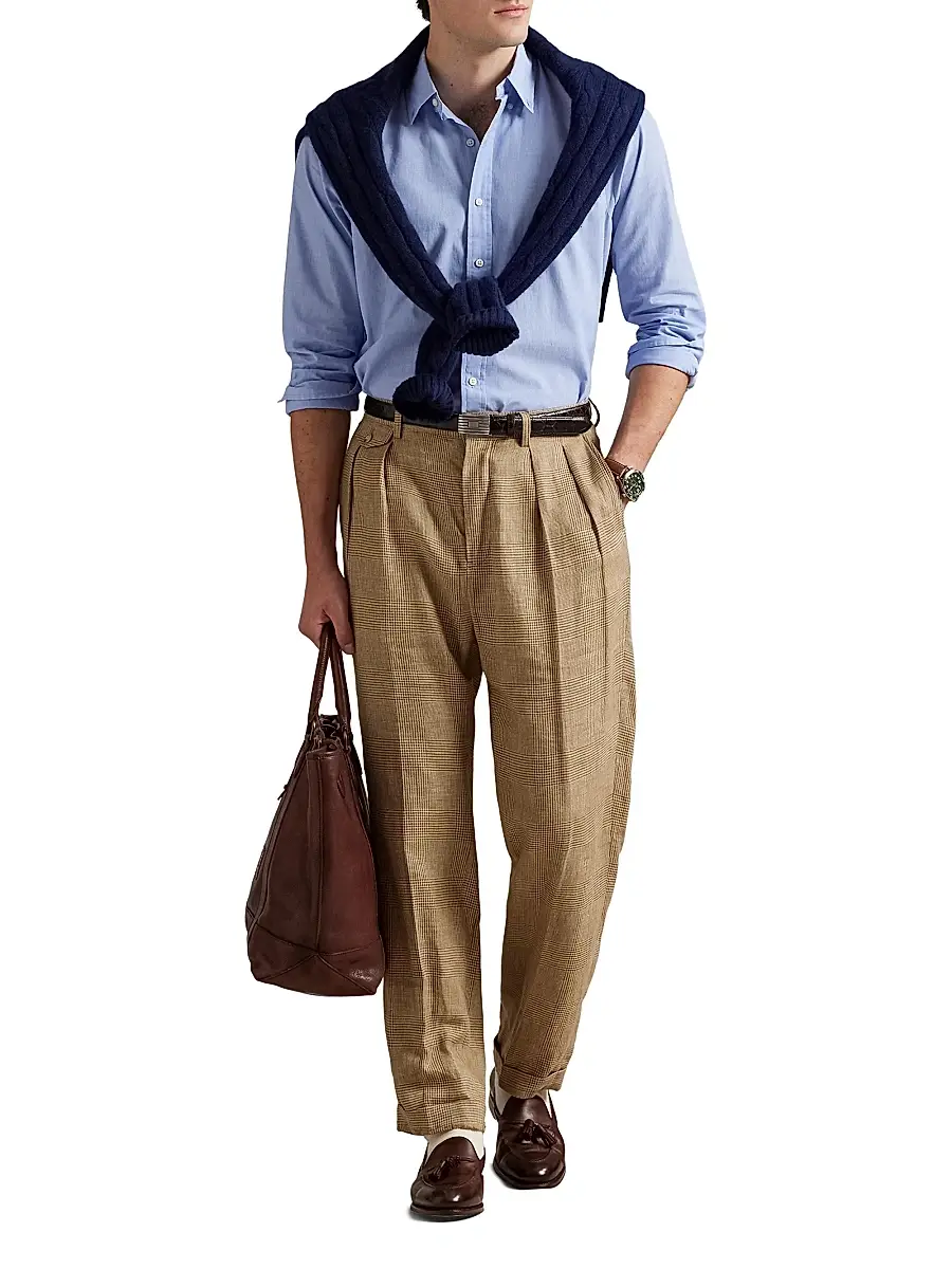 Polo Ralph Lauren Men's Classic-Fit End-On-End Cotton Shirt - Bluewhite | Thumbnail 2 Polo Ralph Lauren Men's Classic-Fit End-On-End Cotton Shirt - Bluewhite | Thumbnail 2