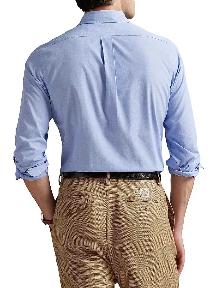 Polo Ralph Lauren Men's Classic-Fit End-On-End Cotton Shirt - Bluewhite | Thumbnail 4 Polo Ralph Lauren Men's Classic-Fit End-On-End Cotton Shirt - Bluewhite | Thumbnail 4