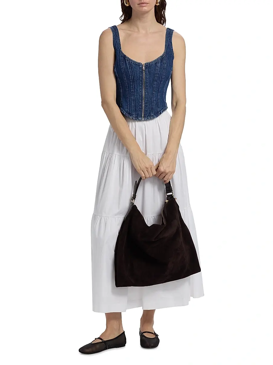 L'Agence Women's Elysia Denim Corset Tank | Thumbnail 2 L'Agence Women's Elysia Denim Corset Tank | Thumbnail 2