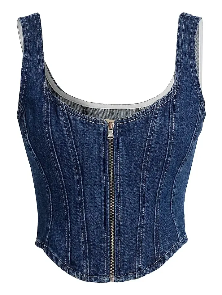L'Agence Women's Elysia Denim Corset Tank