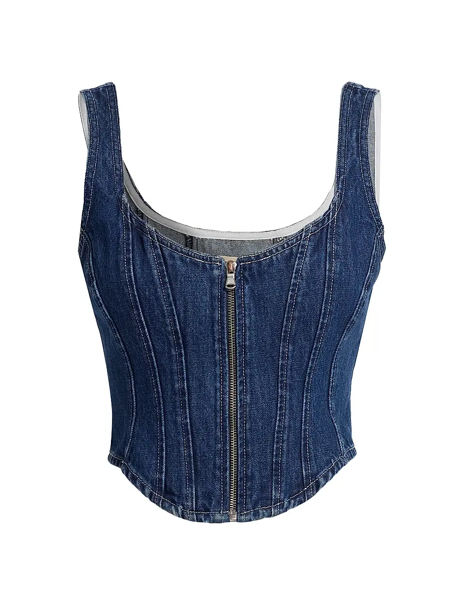L'Agence Women's Elysia Denim Corset Tank