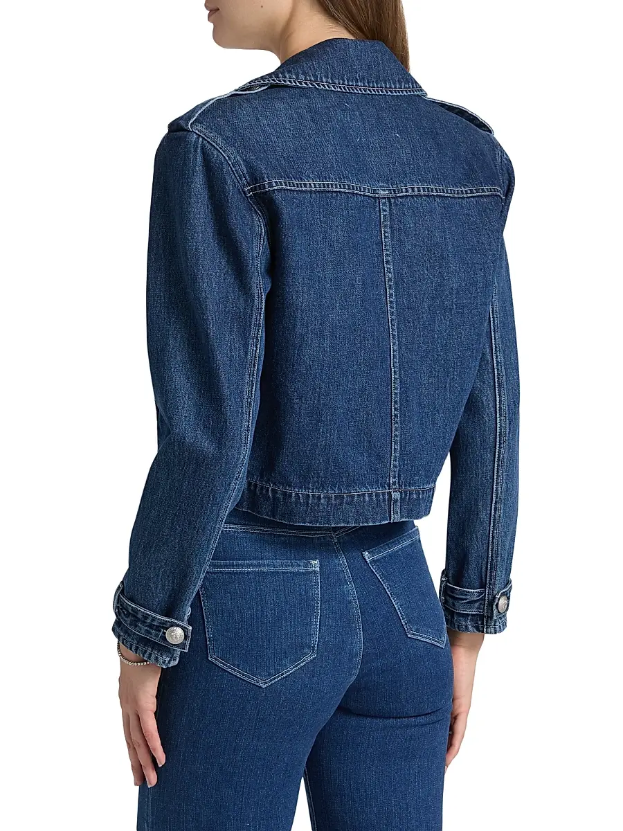 L'Agence Women's Maddox Cropped Double-Breasted Denim Jacket | Thumbnail 5 L'Agence Women's Maddox Cropped Double-Breasted Denim Jacket | Thumbnail 5