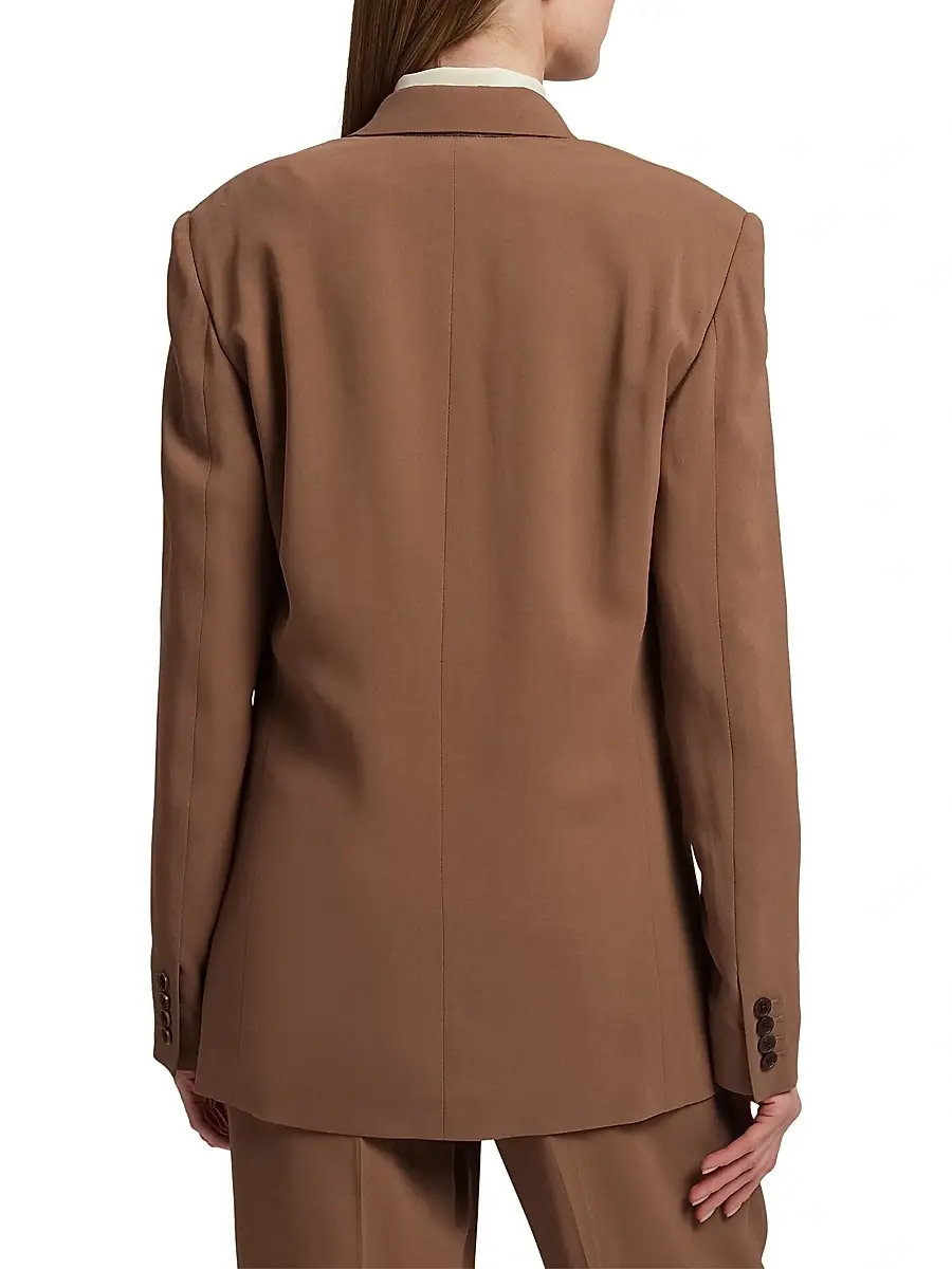 Ralph Lauren Collection Women's Harlee Stretch Cady Double-Breasted Jacket - Light Toffee | Thumbnail 5 Ralph Lauren Collection Women's Harlee Stretch Cady Double-Breasted Jacket - Light Toffee | Thumbnail 5