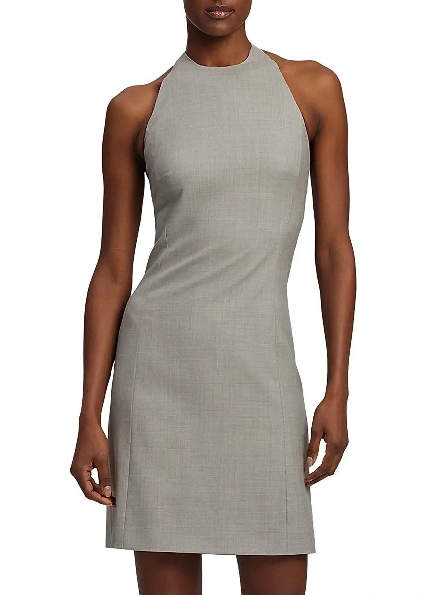 Ralph Lauren Collection Women's Kymberly Wool Minidress - Pearl Grey Melange | Thumbnail 3 Ralph Lauren Collection Women's Kymberly Wool Minidress - Pearl Grey Melange | Thumbnail 3