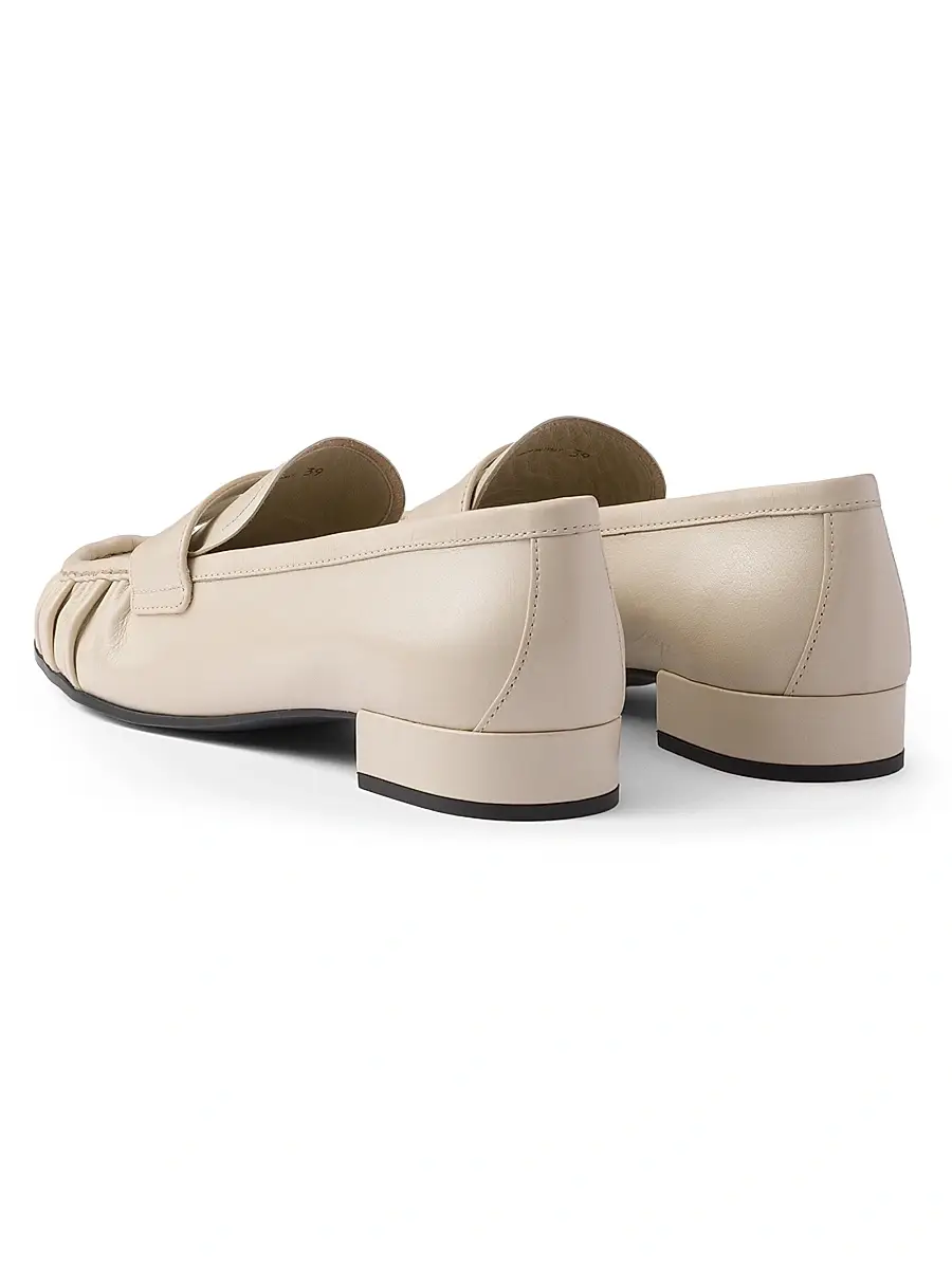 Prada Women's Leather Loafers - Beige Khaki | Thumbnail 7 Prada Women's Leather Loafers - Beige Khaki | Thumbnail 7