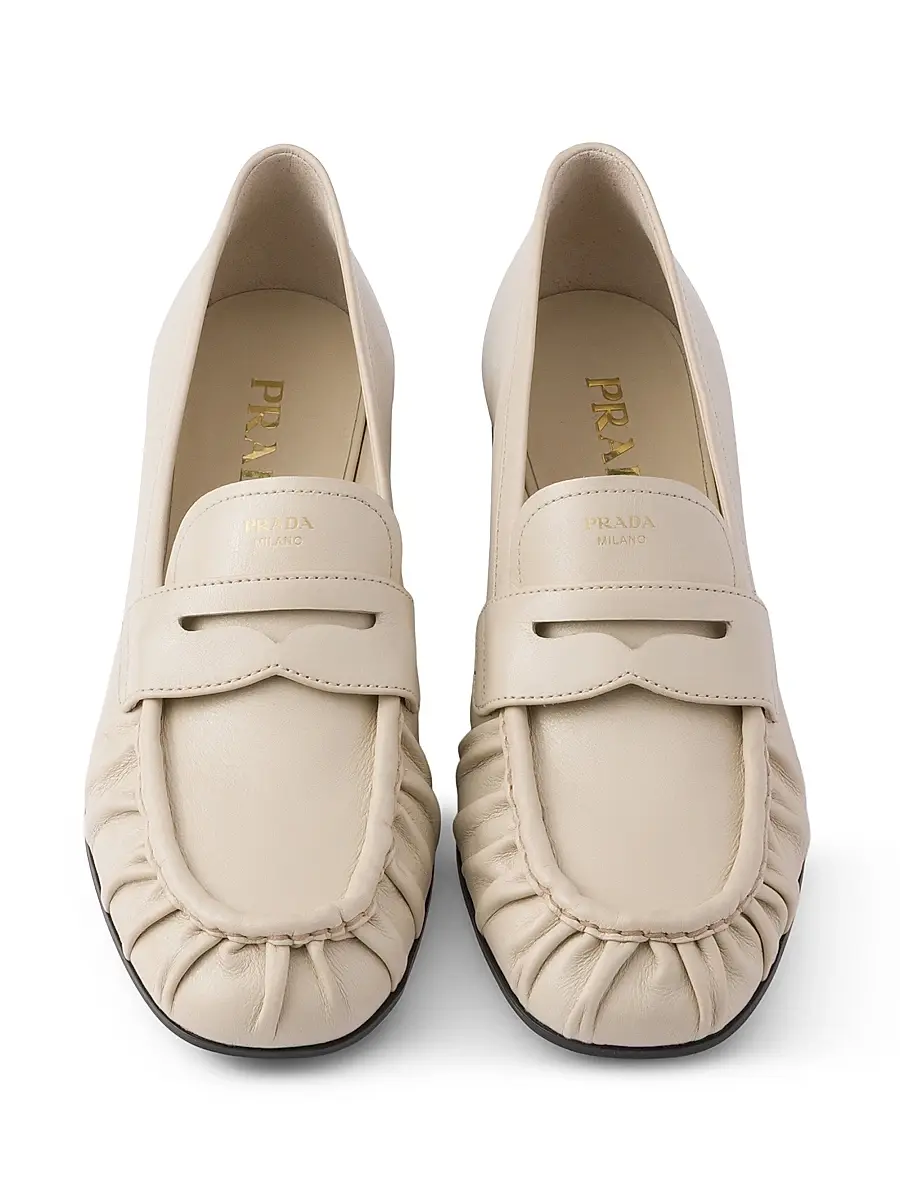Prada Women's Leather Loafers - Beige Khaki | Thumbnail 8 Prada Women's Leather Loafers - Beige Khaki | Thumbnail 8