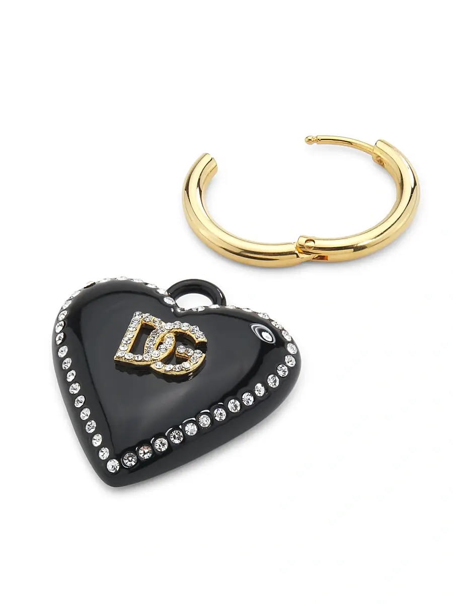 Dolce & Gabbana Women's Goldtone & Crystal Heart Drop Earrings - Black Gold | Thumbnail 3 Dolce & Gabbana Women's Goldtone & Crystal Heart Drop Earrings - Black Gold | Thumbnail 3