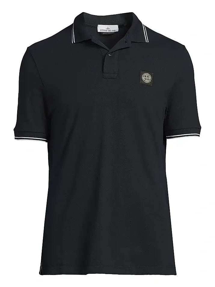 Men's Logo Patch Stretch-Cotton Polo Shirt Men's Logo Patch Stretch-Cotton Polo Shirt