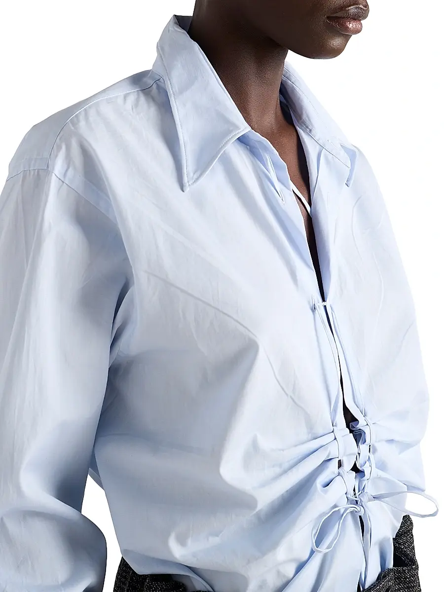 Prada Women's Fil a fil Shirt - Blue | Thumbnail 5 Prada Women's Fil a fil Shirt - Blue | Thumbnail 5