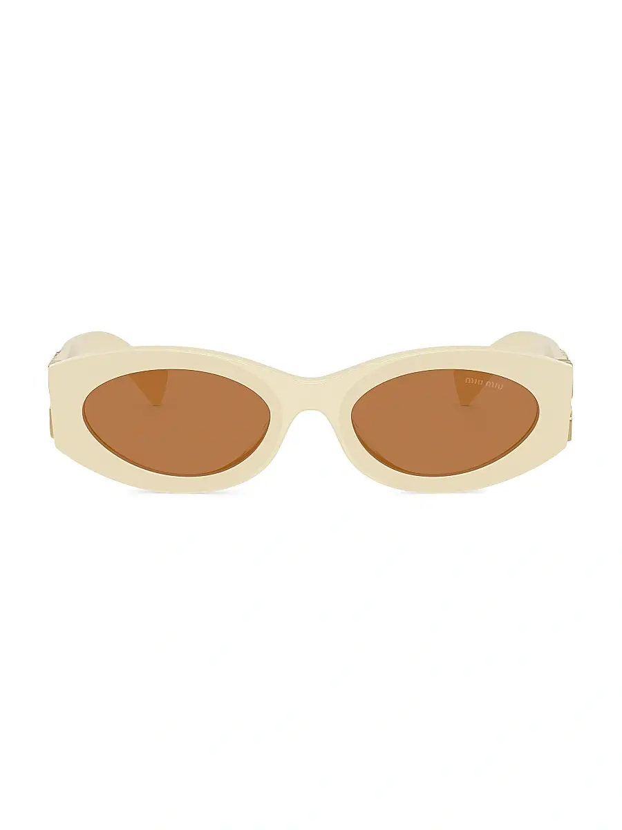 Miu Miu Women's 66MM Aviator Sunglasses - Ivory Brown | Thumbnail 2