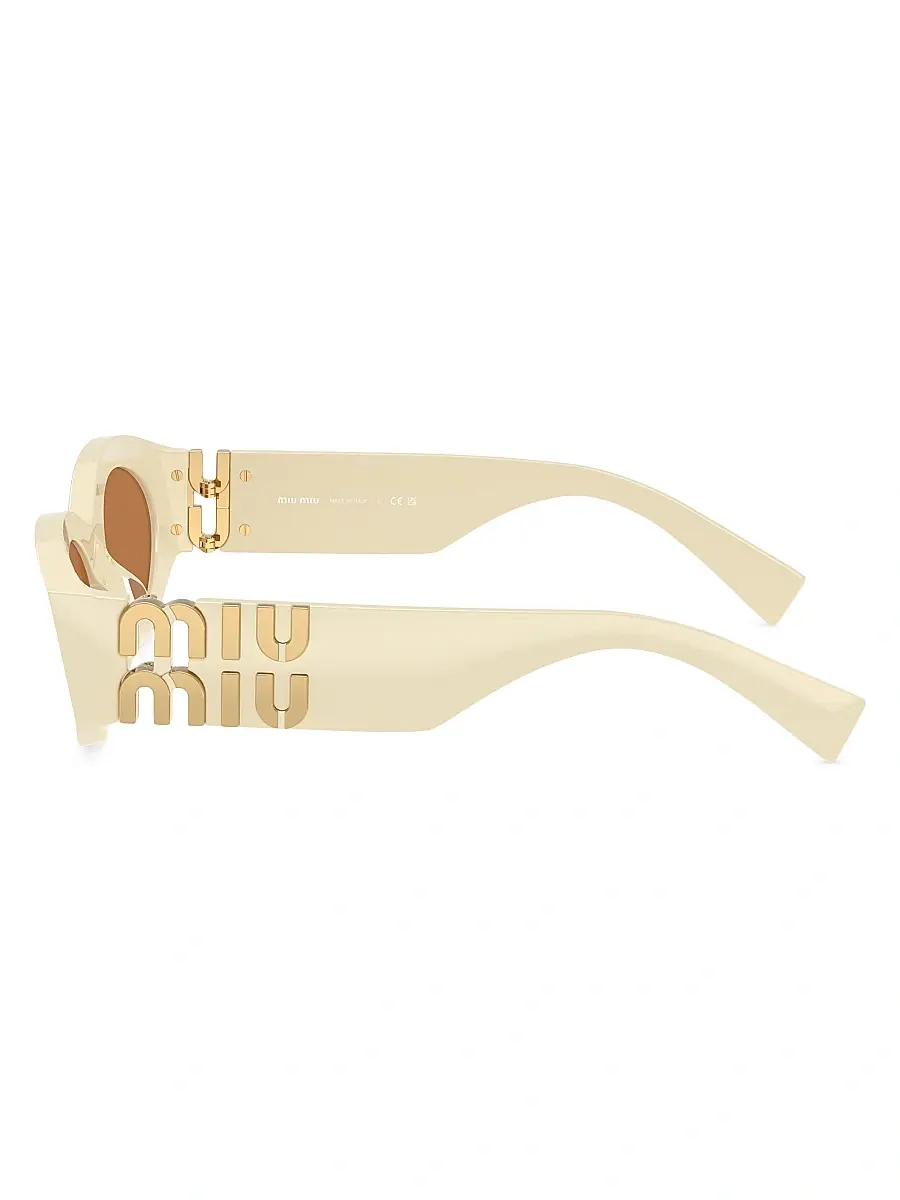 Miu Miu Women's 66MM Aviator Sunglasses - Ivory Brown | Thumbnail 3