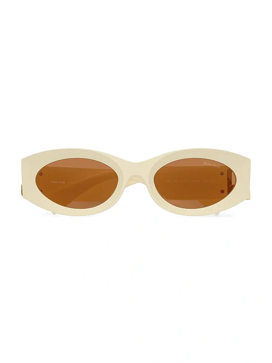 Miu Miu Women's 66MM Aviator Sunglasses - Ivory Brown | Thumbnail 4