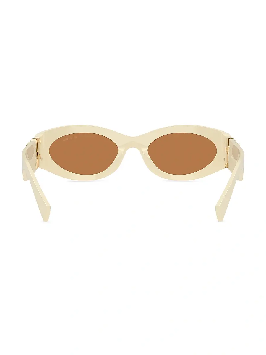 Miu Miu Women's 66MM Aviator Sunglasses - Ivory Brown | Thumbnail 5