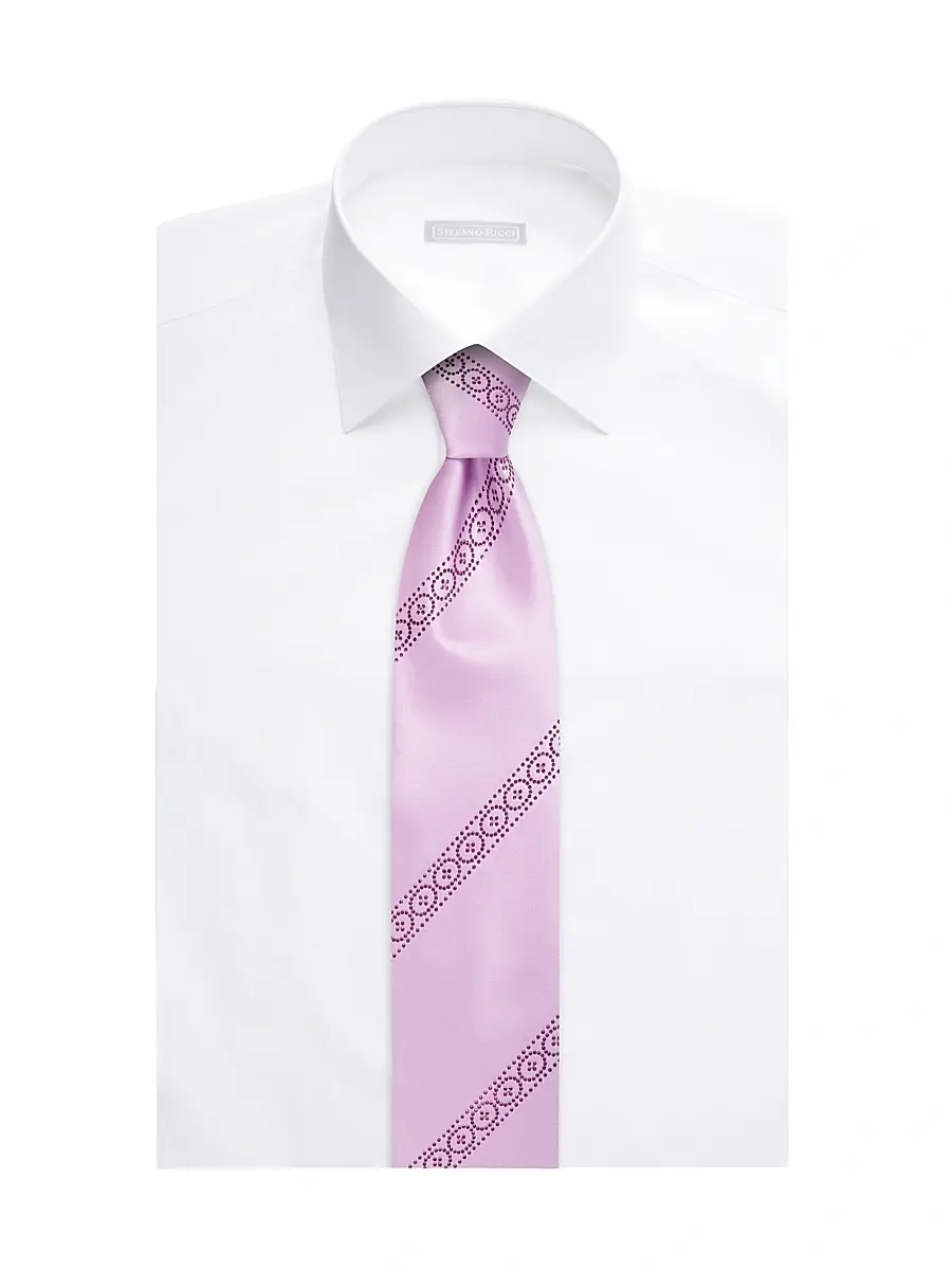 Stefano Ricci Men's Luxury Silk Tie - Pink | Thumbnail 2 Stefano Ricci Men's Luxury Silk Tie - Pink | Thumbnail 2
