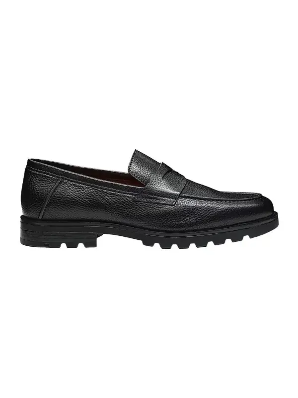 Men's Rock Lug Sole Leather Penny Loafers