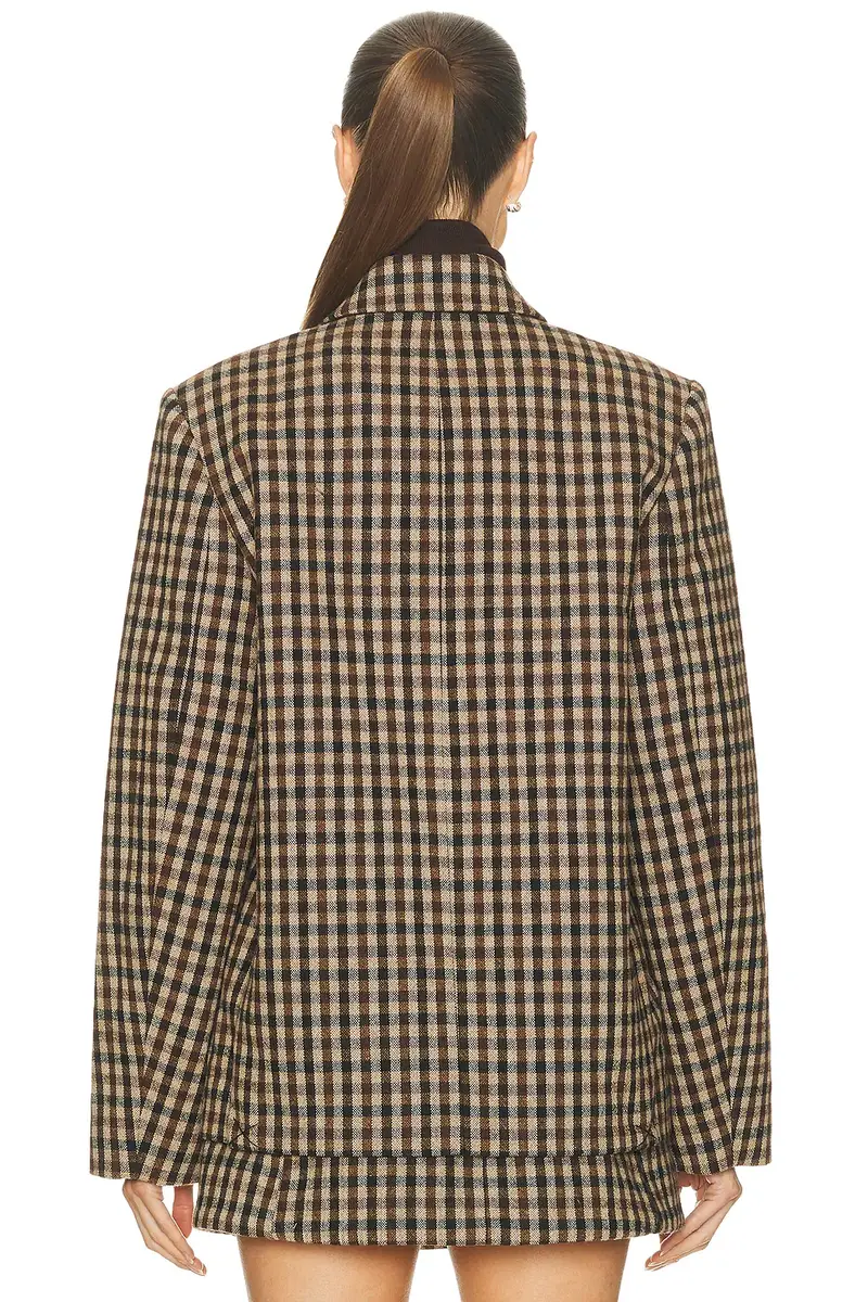 Ganni Check Wool Blazer | Thumbnail 3