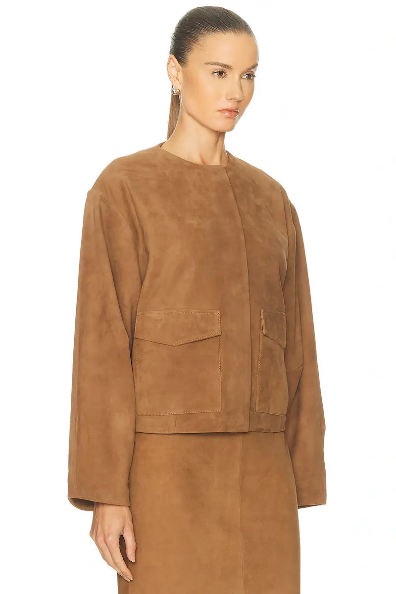 St. Agni Suede Utility Cocoon Bomber Jacket | Thumbnail 2