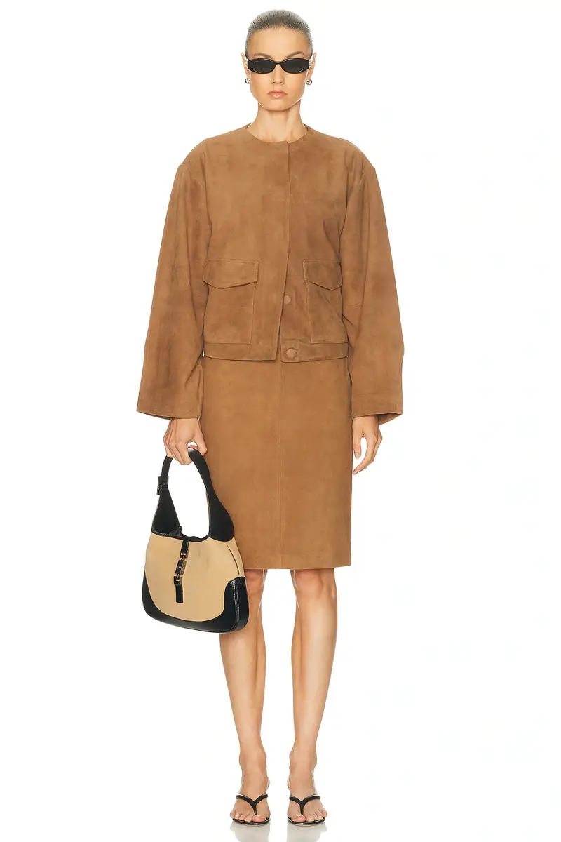 St. Agni Suede Utility Cocoon Bomber Jacket | Thumbnail 4