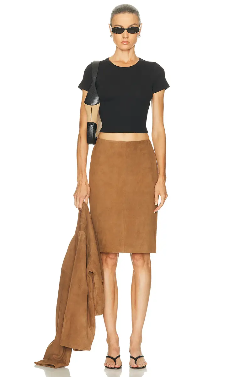 St. Agni Suede Pencil Skirt | Thumbnail 5