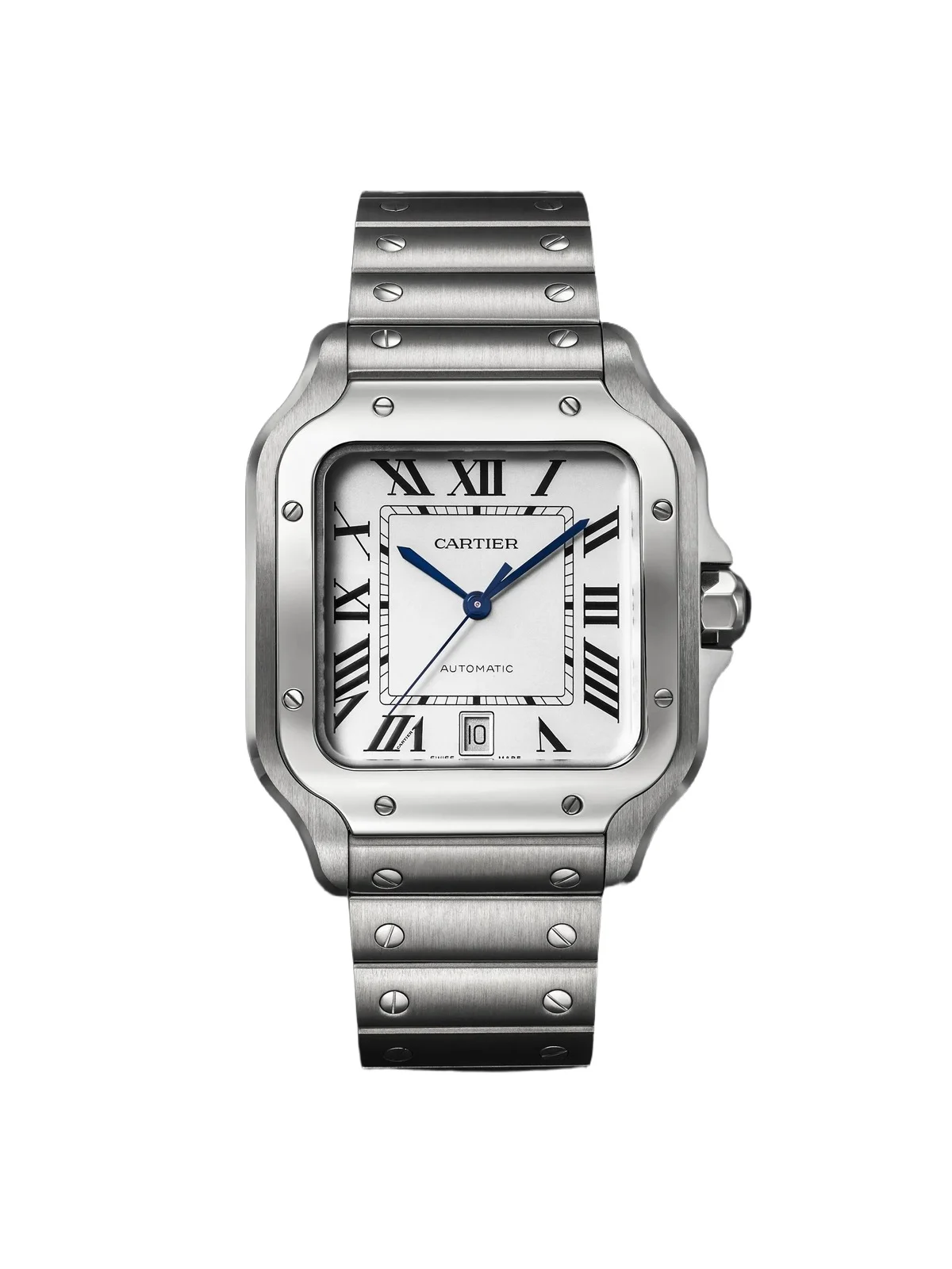 Santos Large Automatic Interchangeable Stainless Steel Watch, Ref. WSSA0018 - Men Santos Large Automatic Interchangeable Stainless Steel Watch, Ref. WSSA0018 - Men