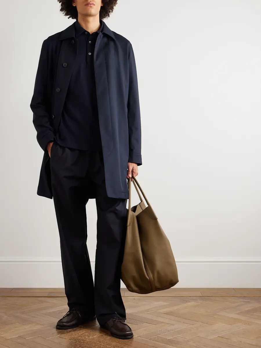 Zegna Suede-Trimmed Cotton-Piqué Polo Shirt - Men | Thumbnail 2 Zegna Suede-Trimmed Cotton-Piqué Polo Shirt - Men | Thumbnail 2
