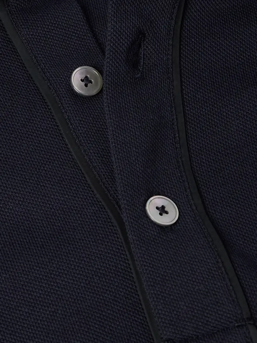 Zegna Suede-Trimmed Cotton-Piqué Polo Shirt - Men | Thumbnail 5 Zegna Suede-Trimmed Cotton-Piqué Polo Shirt - Men | Thumbnail 5