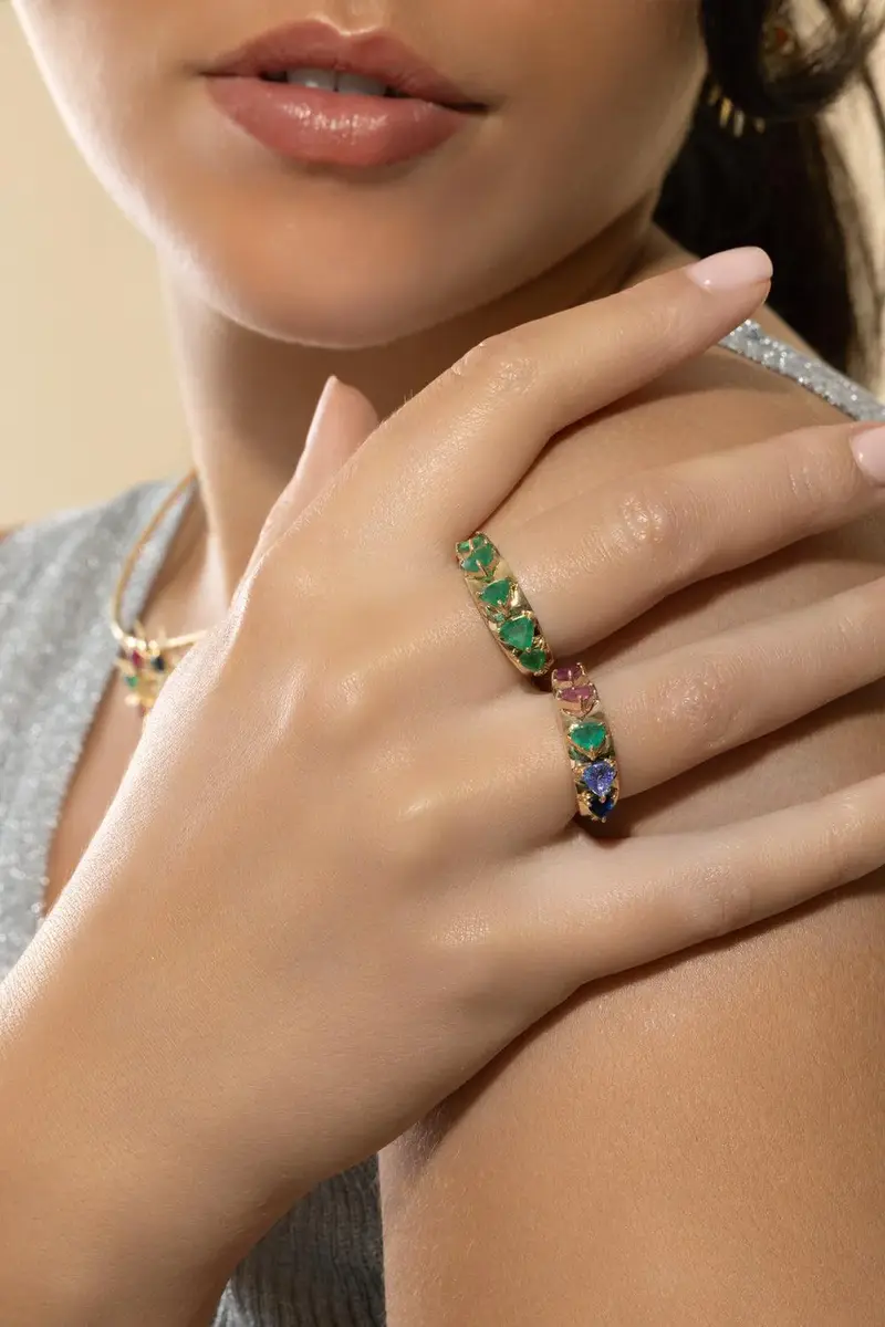 CAROL KAUFFMANN Mandala Emerald Domino Ring | Thumbnail 2