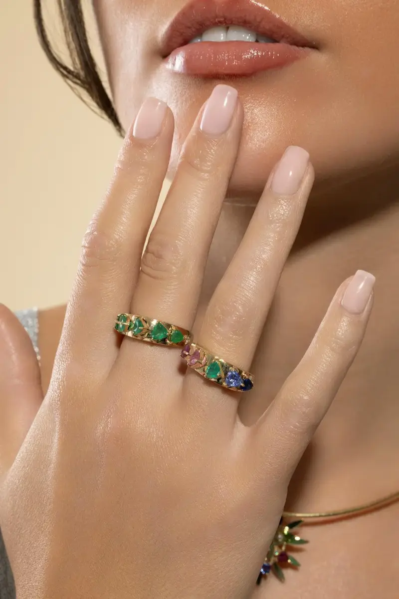 CAROL KAUFFMANN Mandala Emerald Domino Ring | Thumbnail 4