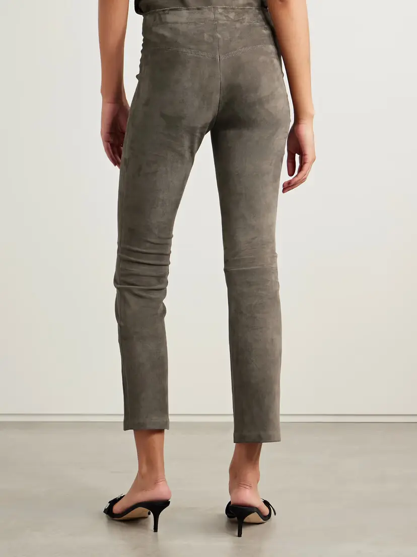 STOULS Jp Twenty Cropped Suede Flared Leggings | Thumbnail 4