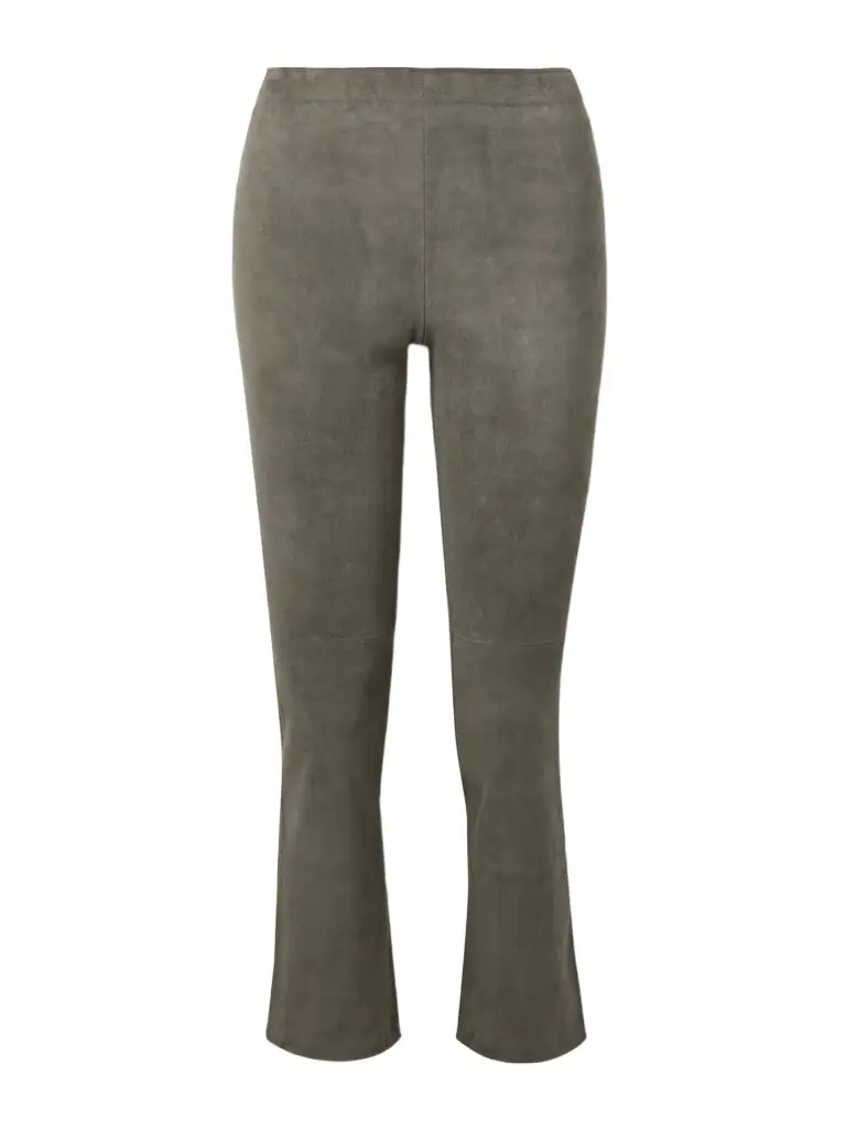 Jp Twenty Cropped Suede Flared Leggings