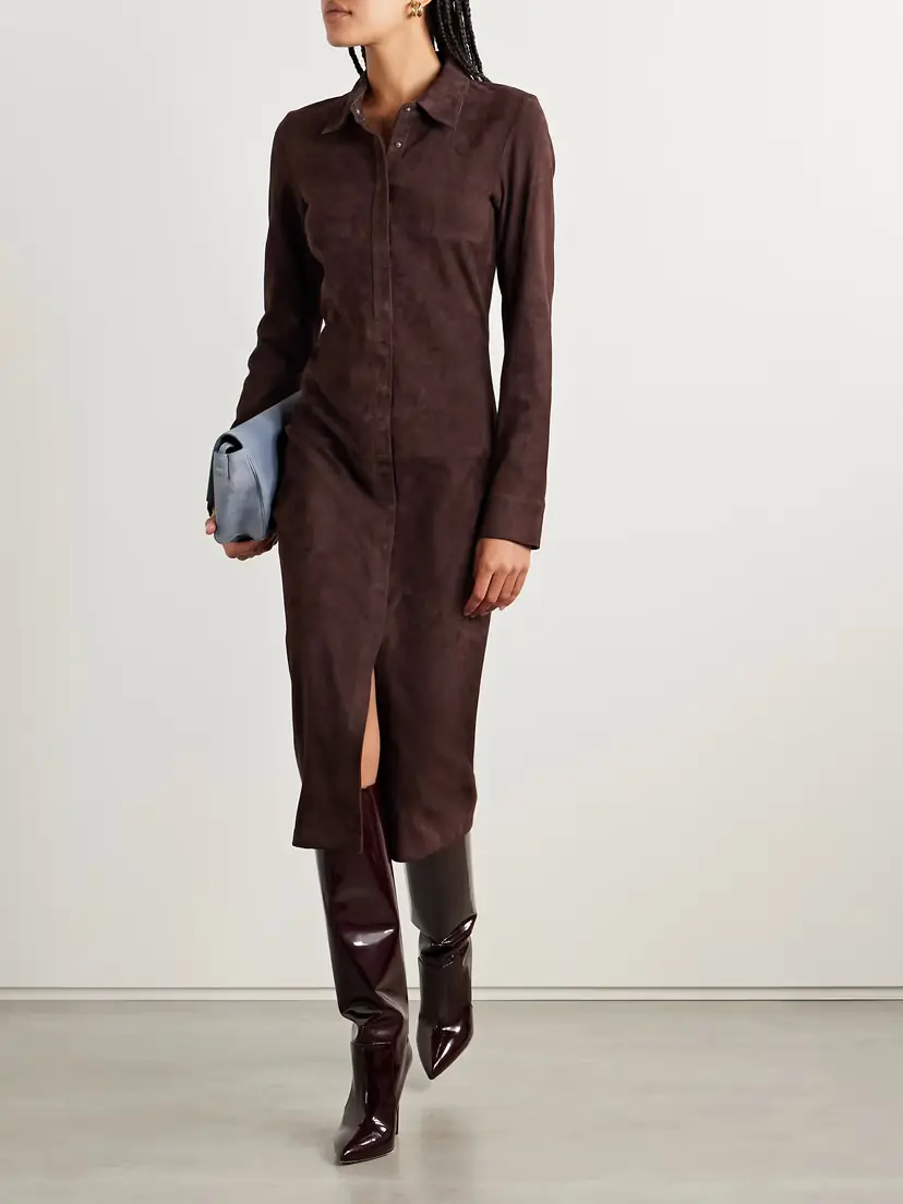 STOULS Becky Suede Midi Shirt Dress | Thumbnail 2 STOULS Becky Suede Midi Shirt Dress | Thumbnail 2