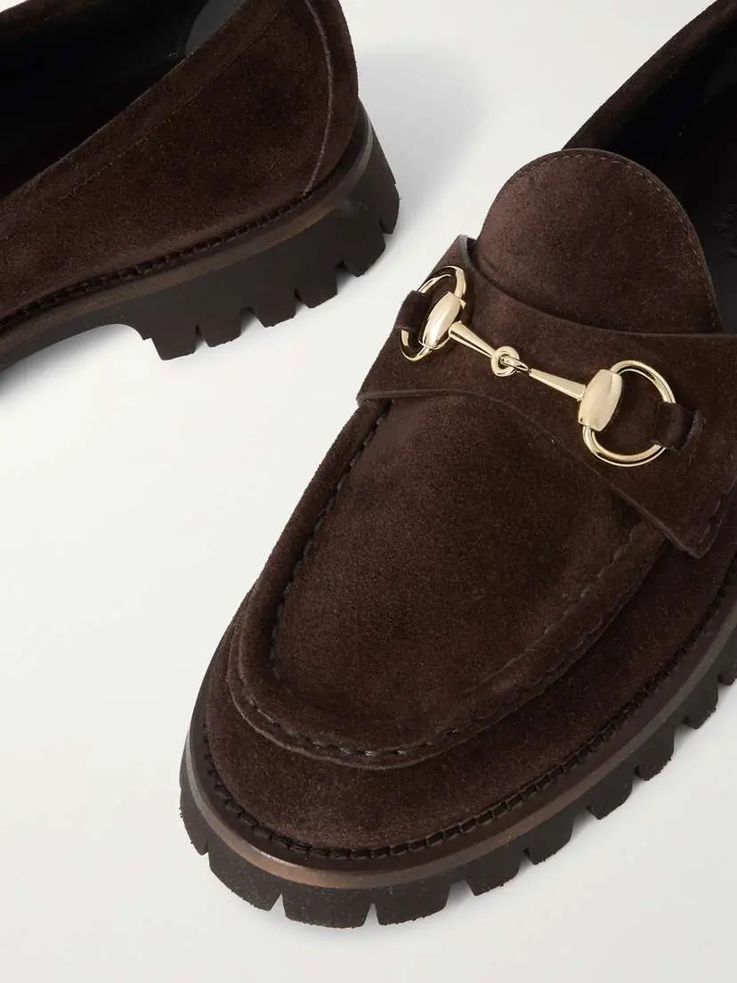 Gucci Sylke Horsebit-detailed Suede Loafers | Thumbnail 4 Gucci Sylke Horsebit-detailed Suede Loafers | Thumbnail 4