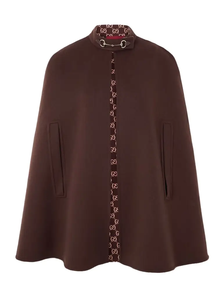 Embellished Wool And Silk-blend Cape Embellished Wool And Silk-blend Cape