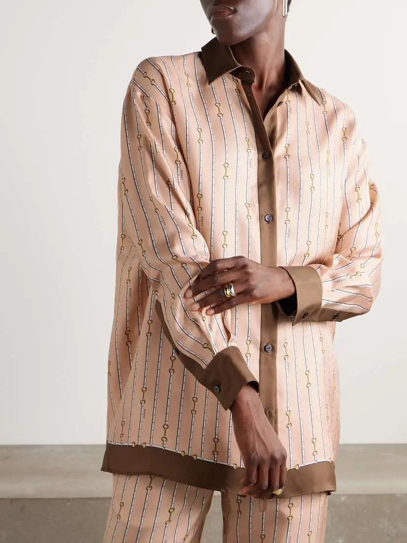 Gucci Striped Silk-twill Shirt | Thumbnail 3 Gucci Striped Silk-twill Shirt | Thumbnail 3