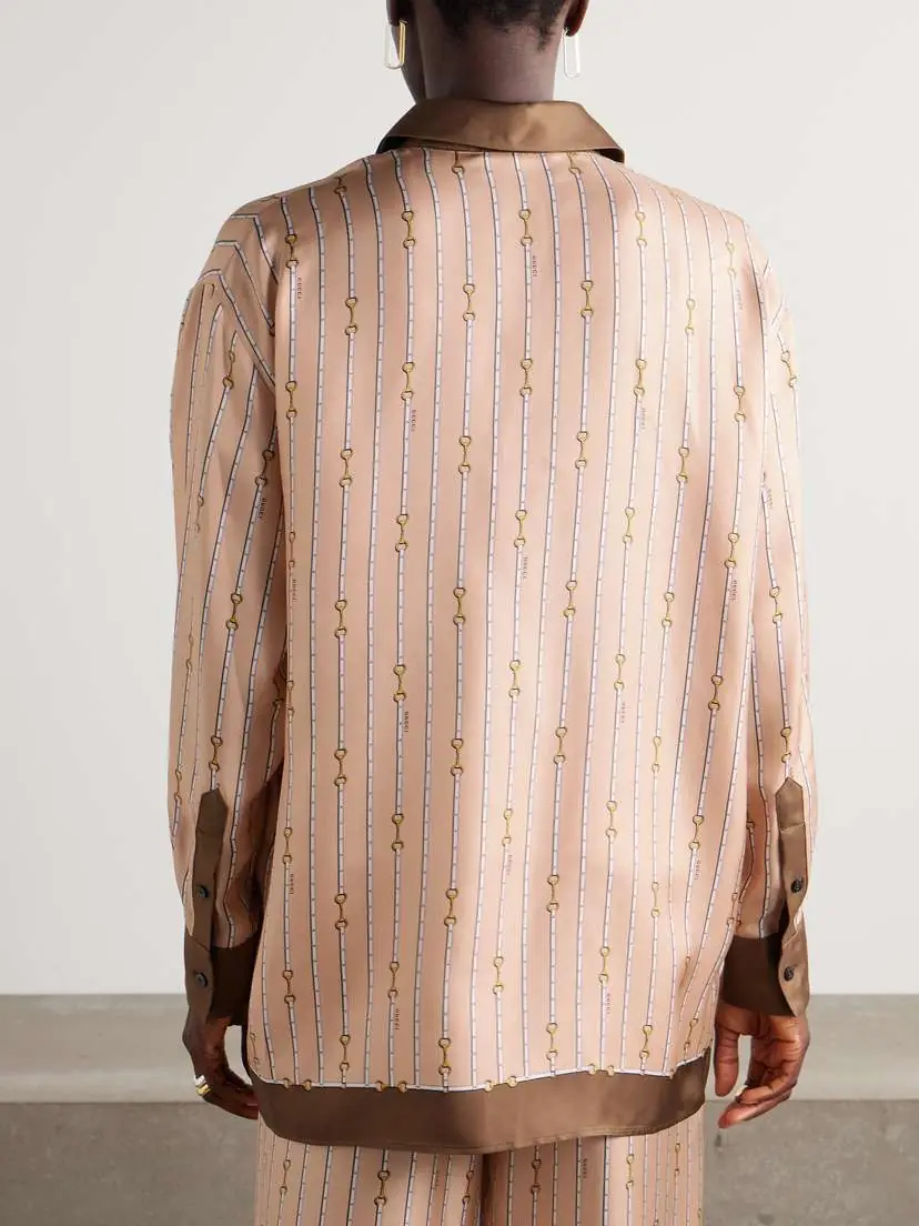 Gucci Striped Silk-twill Shirt | Thumbnail 4 Gucci Striped Silk-twill Shirt | Thumbnail 4