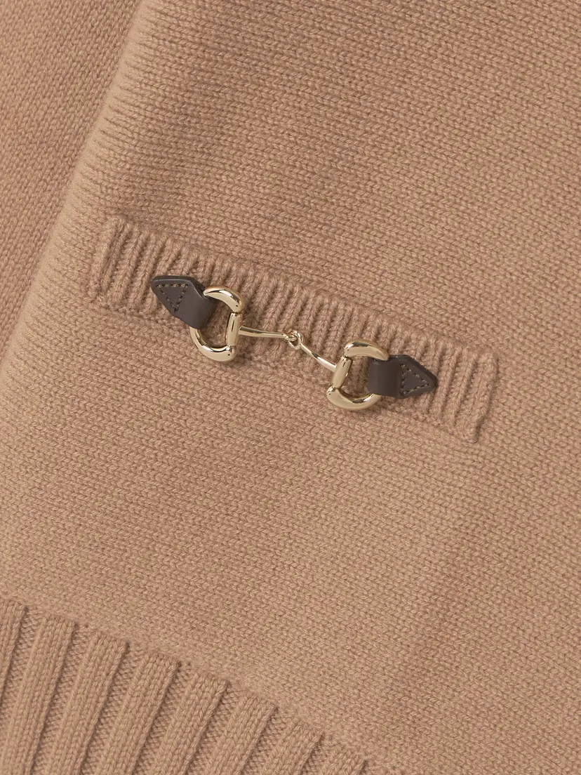 Gucci Horsebit-embellished Leather-trimmed Wool And Cashmere-blend Sweater | Thumbnail 5
