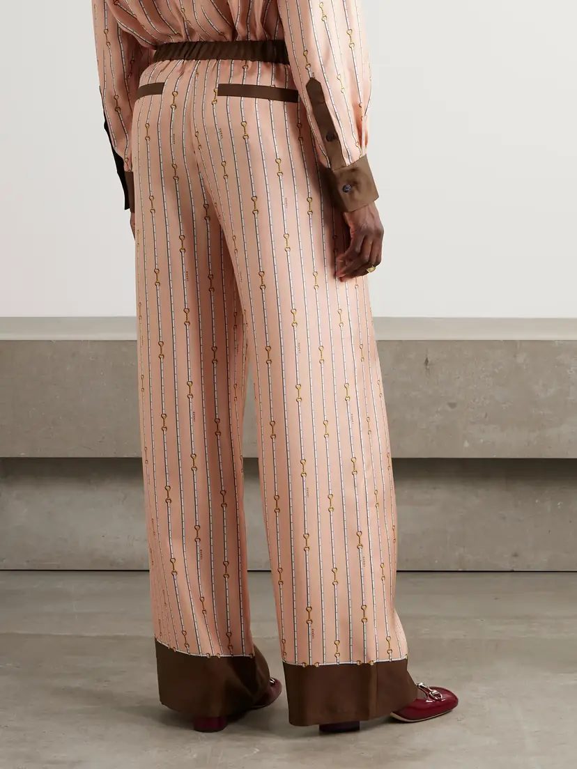 Gucci Striped Silk-twill Wide-leg Pants | Thumbnail 3 Gucci Striped Silk-twill Wide-leg Pants | Thumbnail 3