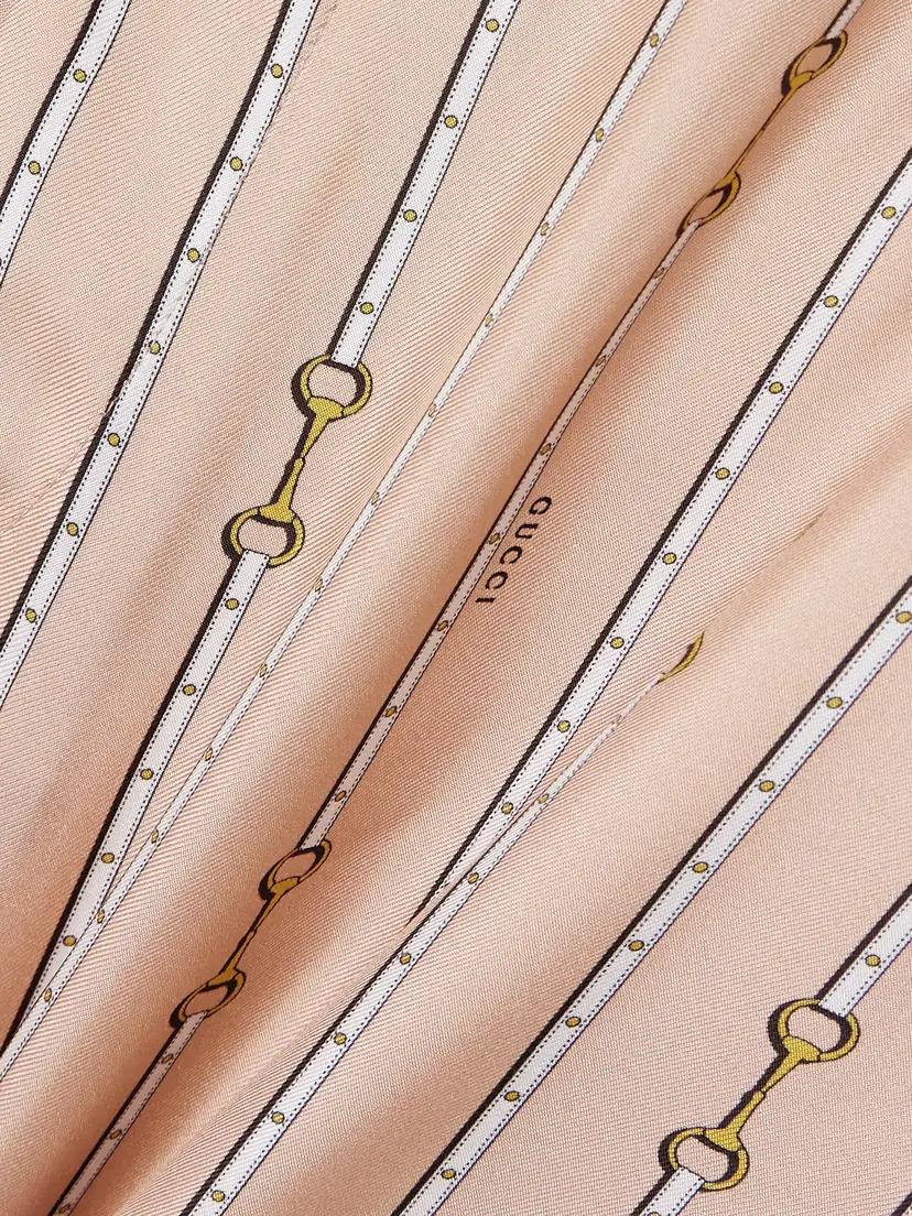 Gucci Striped Silk-twill Wide-leg Pants | Thumbnail 4 Gucci Striped Silk-twill Wide-leg Pants | Thumbnail 4