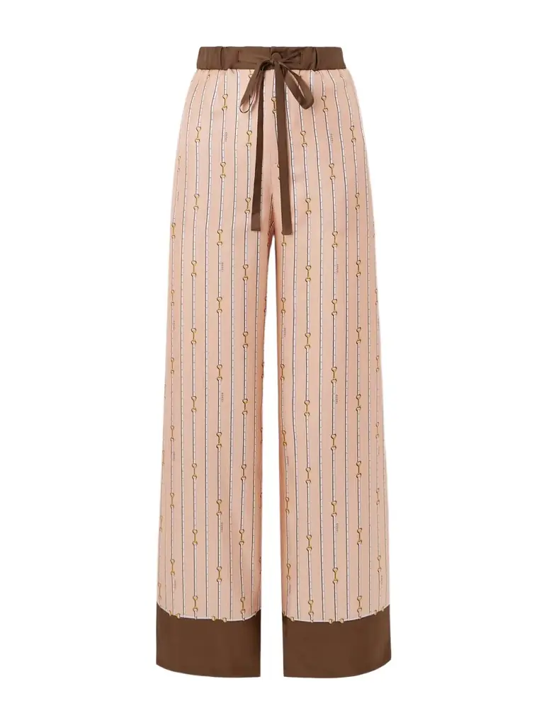 Gucci Striped Silk-twill Wide-leg Pants