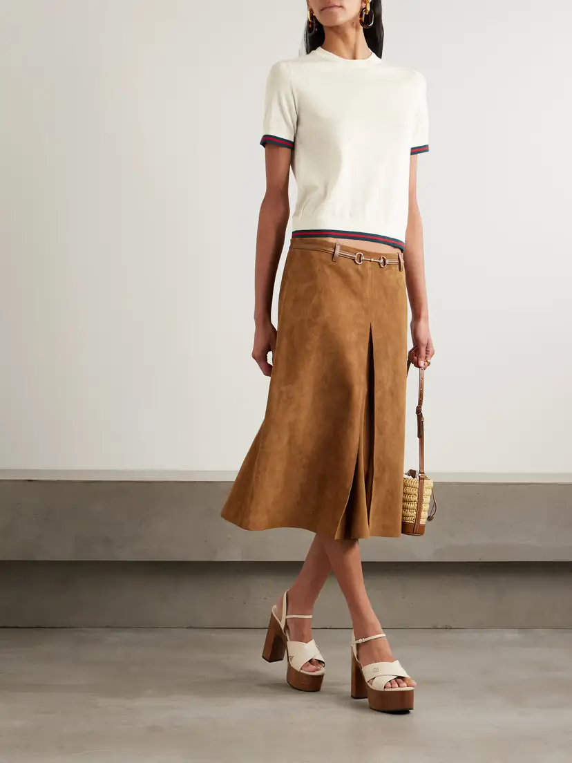 Gucci Striped Cashmere And Silk-blend Top | Thumbnail 2 Gucci Striped Cashmere And Silk-blend Top | Thumbnail 2