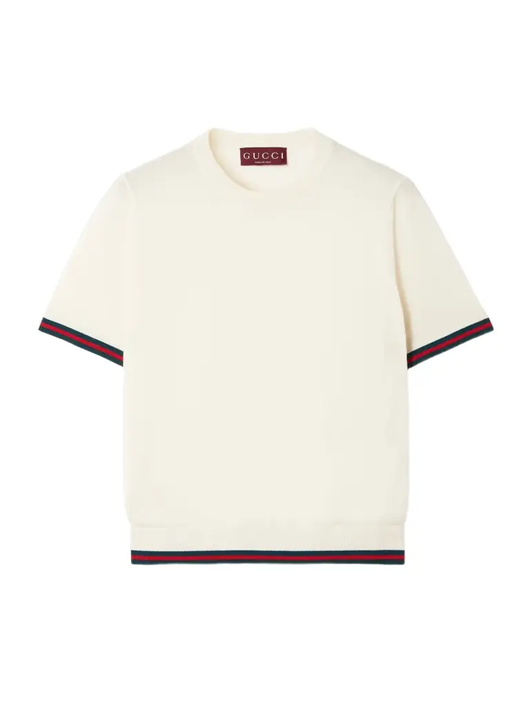 Gucci Striped Cashmere And Silk-blend Top | Image 1 Gucci Striped Cashmere And Silk-blend Top | Image 1