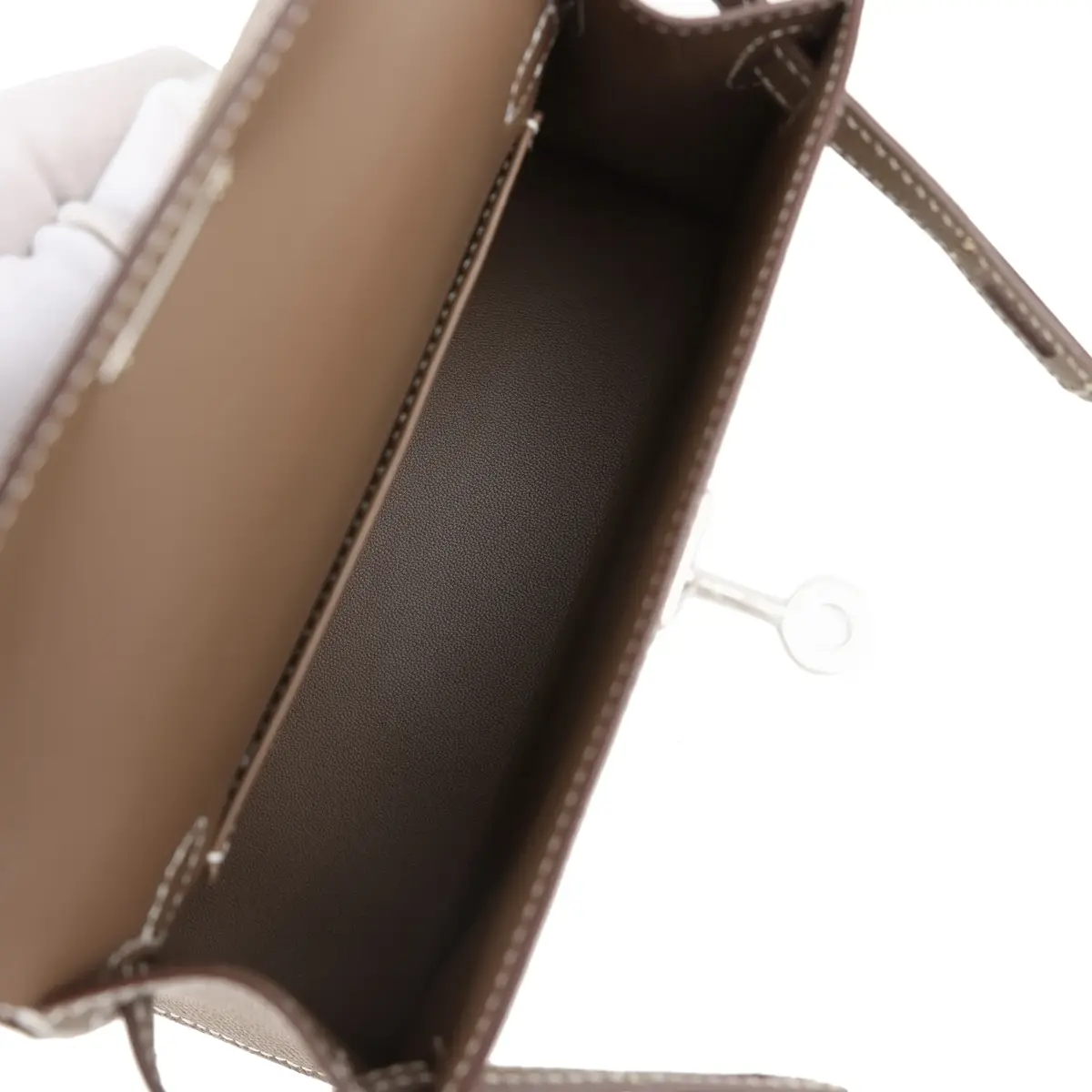 HERMÈS Hermes Kelly Sellier 20 Etoupe Epsom Palladium Hardware | Thumbnail 8