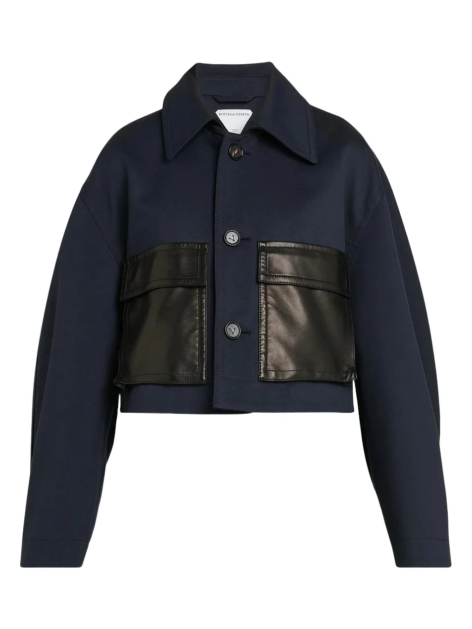 Bottega Veneta Women's Mixed-Media Cotton & Wool Jacket - Midnight Blue