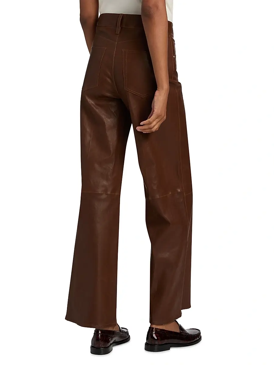 FRAME Women's Le Slim Leather Palazzo Pants - Cedar | Thumbnail 5 FRAME Women's Le Slim Leather Palazzo Pants - Cedar | Thumbnail 5