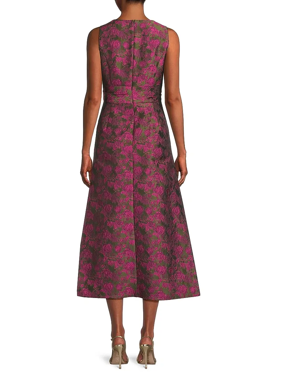 Kay Unger Women's Marcella Two-Tone Jacquard Midi-Dress | Thumbnail 5