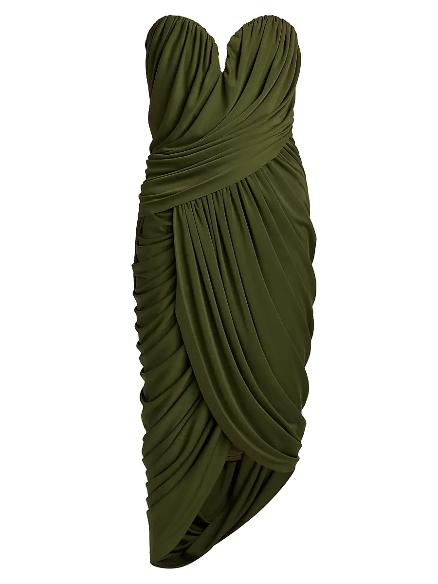Et Ochs Women's Spencer Draped Tulip Midi-Dress - Moss | Image 1 Et Ochs Women's Spencer Draped Tulip Midi-Dress - Moss | Image 1