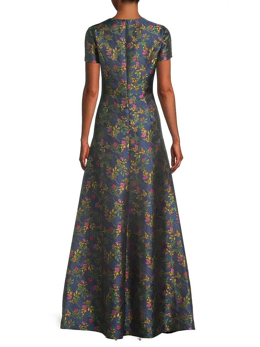 Kay Unger Women's Rochelle Floral V-Neck Gown | Thumbnail 5