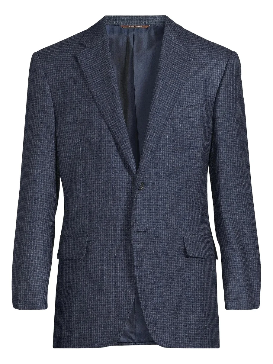 Men's Checked Silk-Cashmere Sport Coat