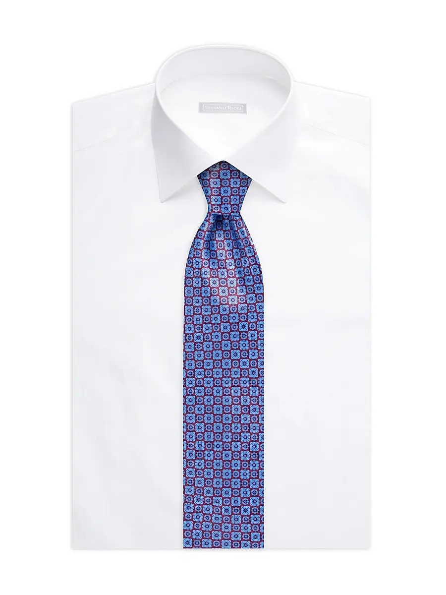 Stefano Ricci Men's Luxury Tie - Dark Blue And Dark Red | Thumbnail 2