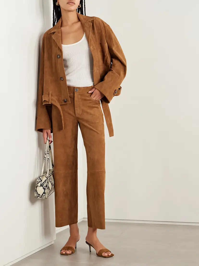 STOULS Lilou Cropped Suede Wide-leg Pants | Thumbnail 2